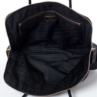 Prada Tessuto Nylon Leather Large Tote Black 9 of 10