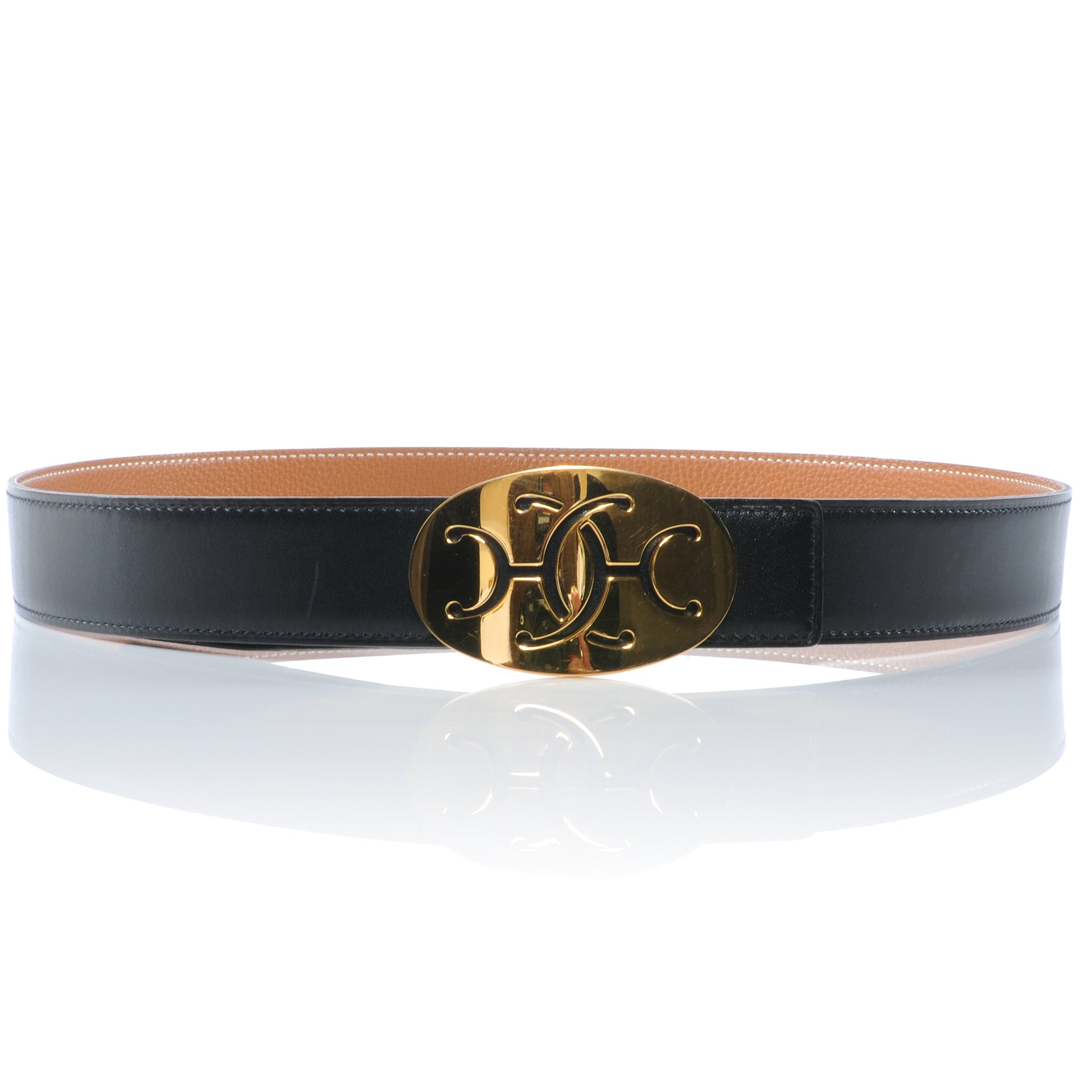 Hermes Box Togo Reversible Belt 90 Noir Gold 1 of 7