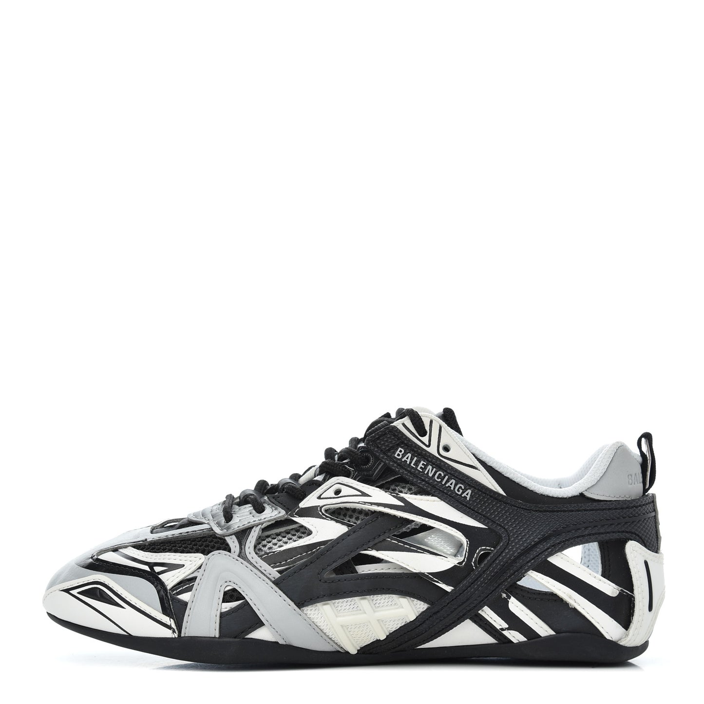 Mesh Rubber Womens Drive Sneakers 37 Light Grey Black