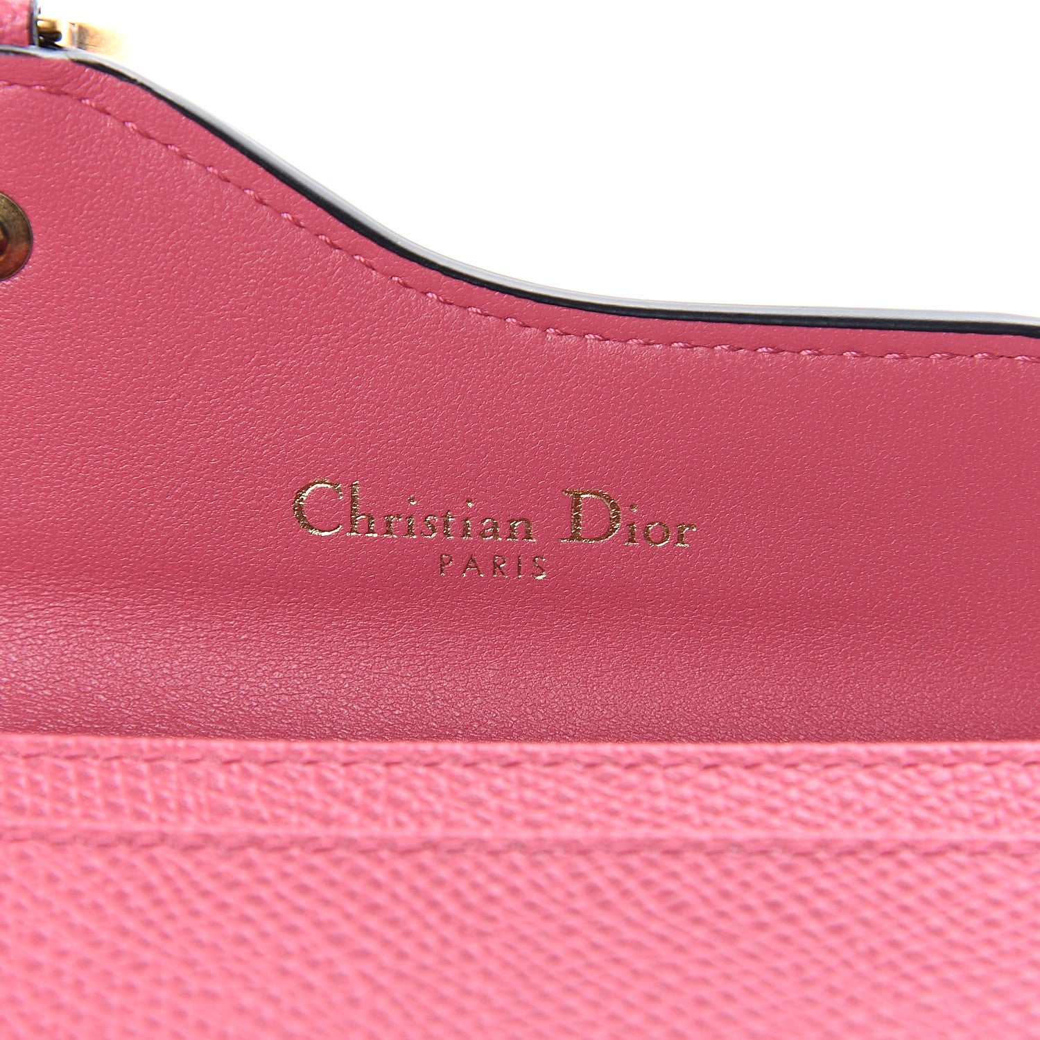 Christian Dior Grained Calfskin Saddle Card Holder Dusty Pink 5 of 7