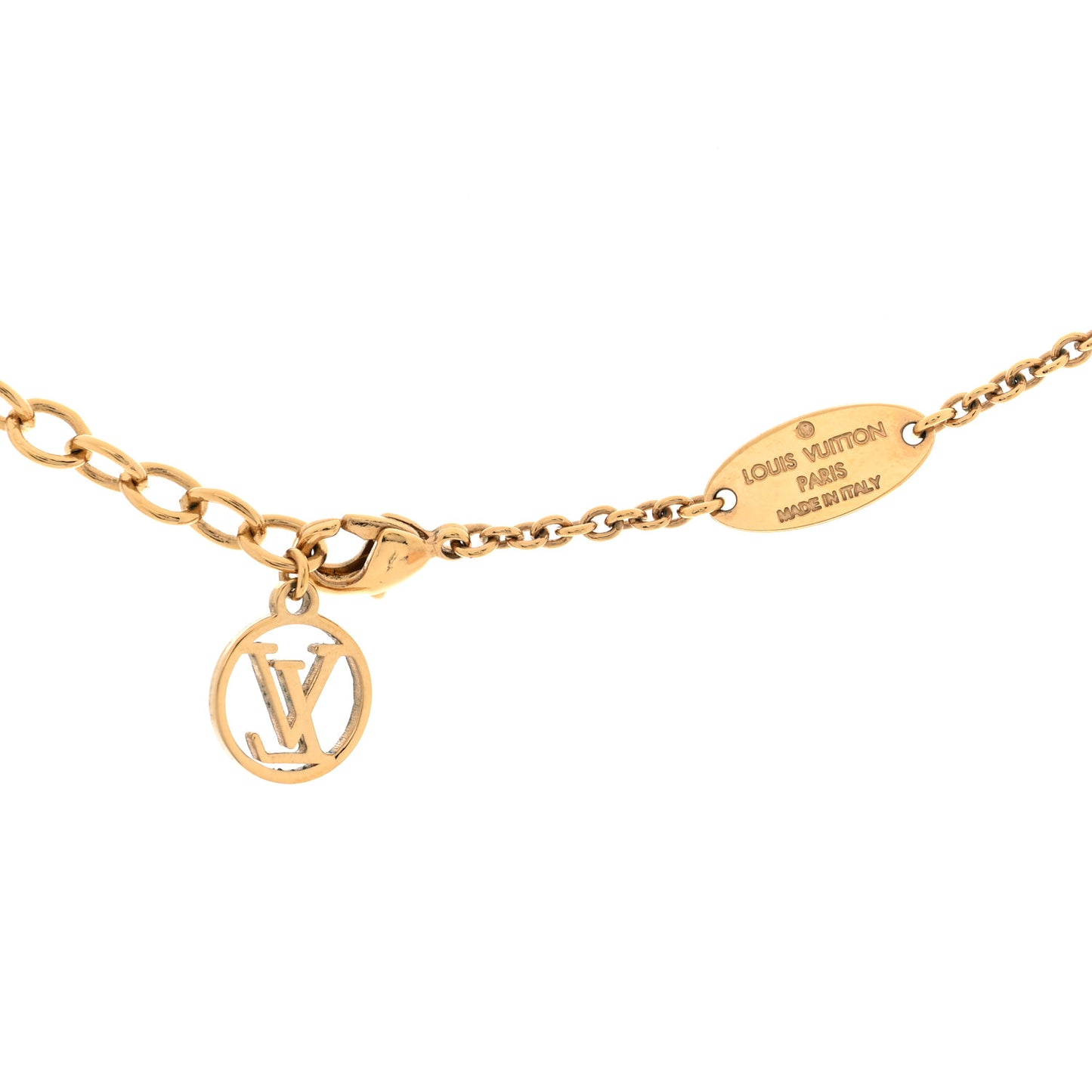 Metal Crystal LV Iconic Necklace Gold