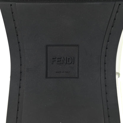 Fendi Jersey Vitello Mens Low Top Sneakers 10 Black Giallo Fluo 6 of 7