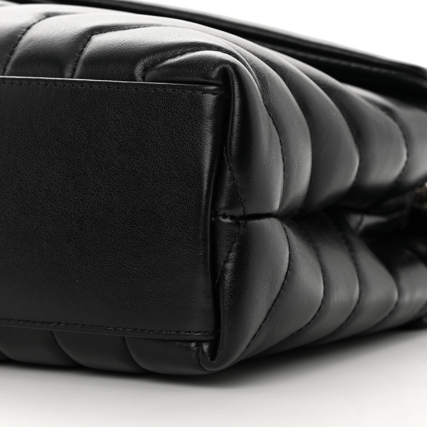 Saint Laurent Calfskin Y Quilted Monogram Small Loulou Chain Satchel Black 11 of 13