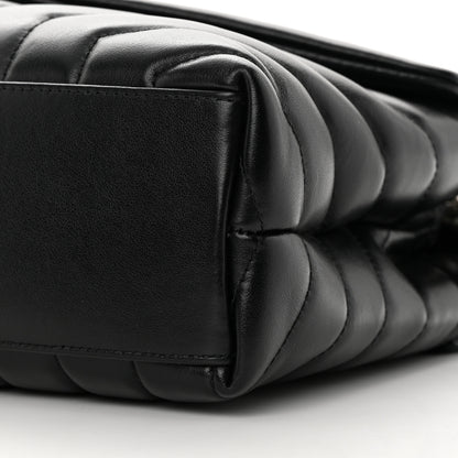 Saint Laurent Calfskin Y Quilted Monogram Small Loulou Chain Satchel Black 11 of 13