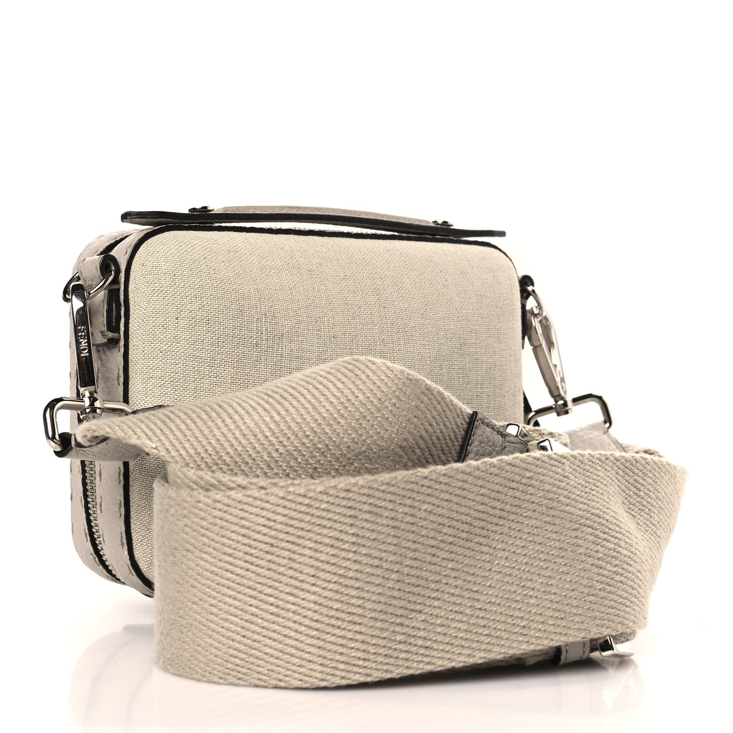 Kuban Canvas Cuoio Romano Mini Suitcase Bag Grigio Polvere