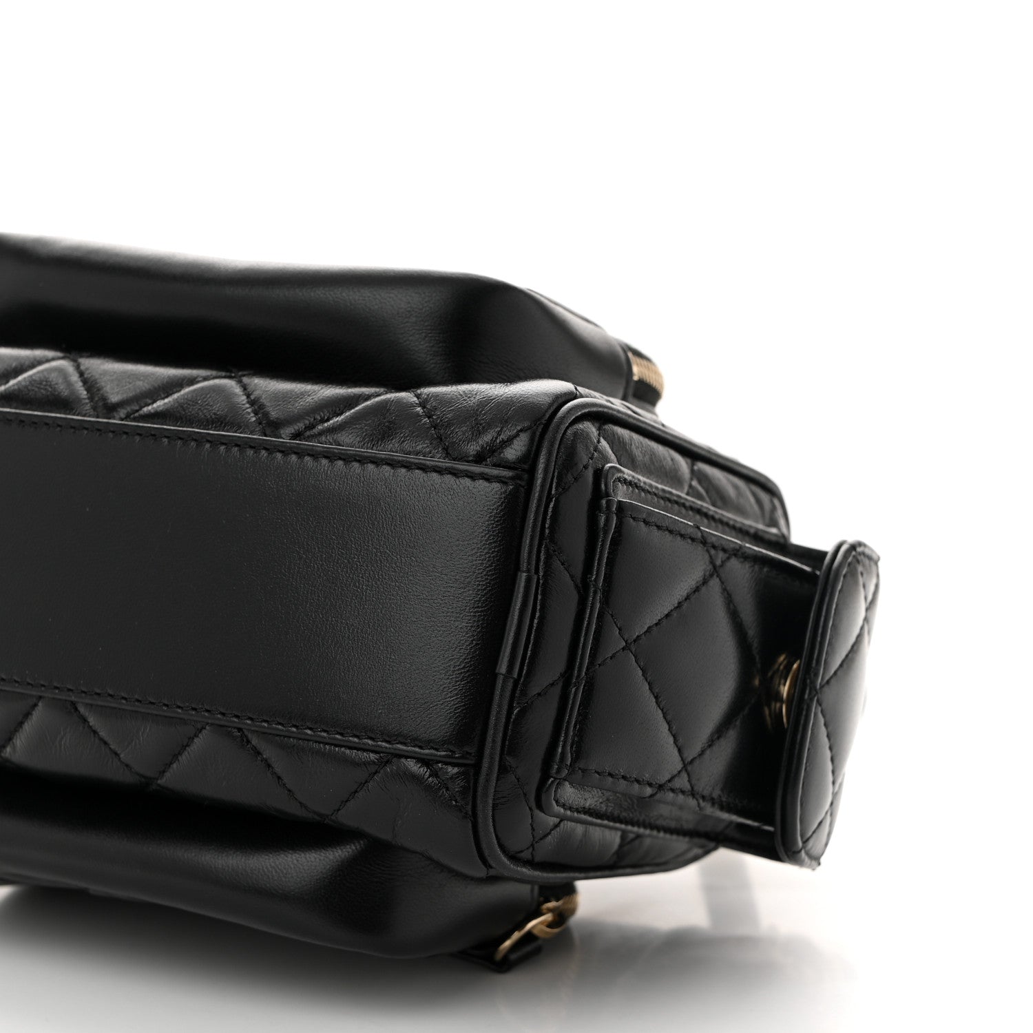 Chanel Shiny Crumpled Lambskin Quilted Small Preppy Pocket Camera Case Black 10 of 12