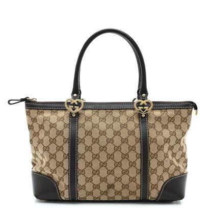 Gucci Monogram Small Lovely Heart Tote Dark Brown 1 of 11