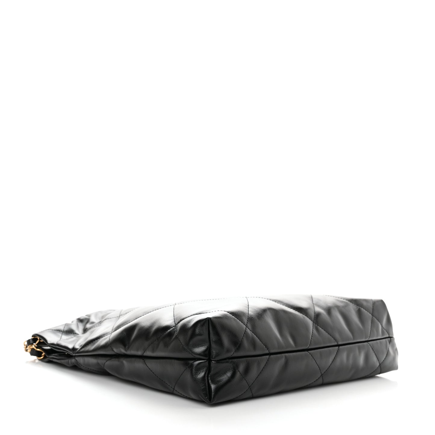 Shiny Calfskin Quilted Small Chanel 22 Black