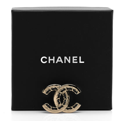 Chanel Lambskin Chain CC Chain Brooch Black Gold 4 of 4