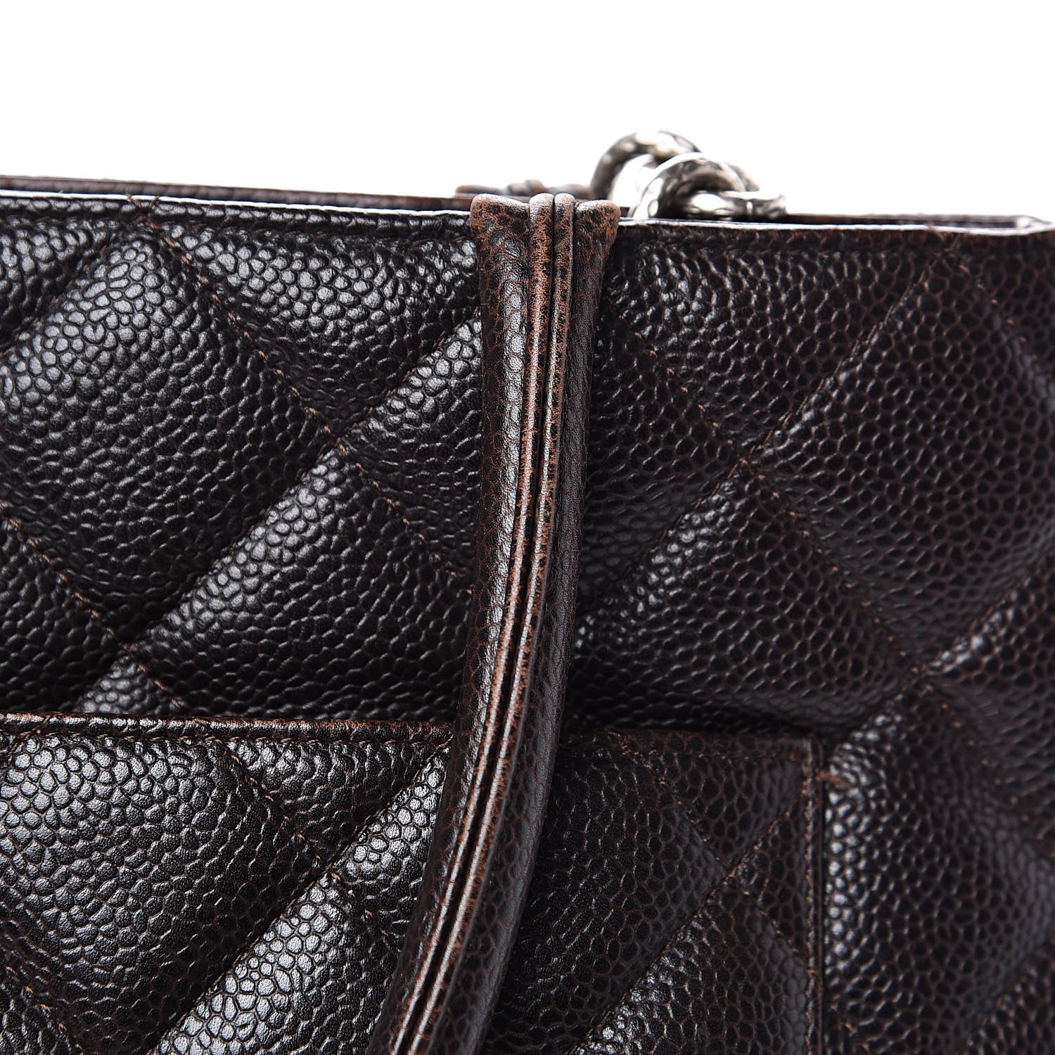 Chanel Caviar Quilted Medallion CC Tote Dark Brown 13 of 16