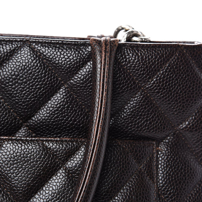 Chanel Caviar Quilted Medallion CC Tote Dark Brown 13 of 16