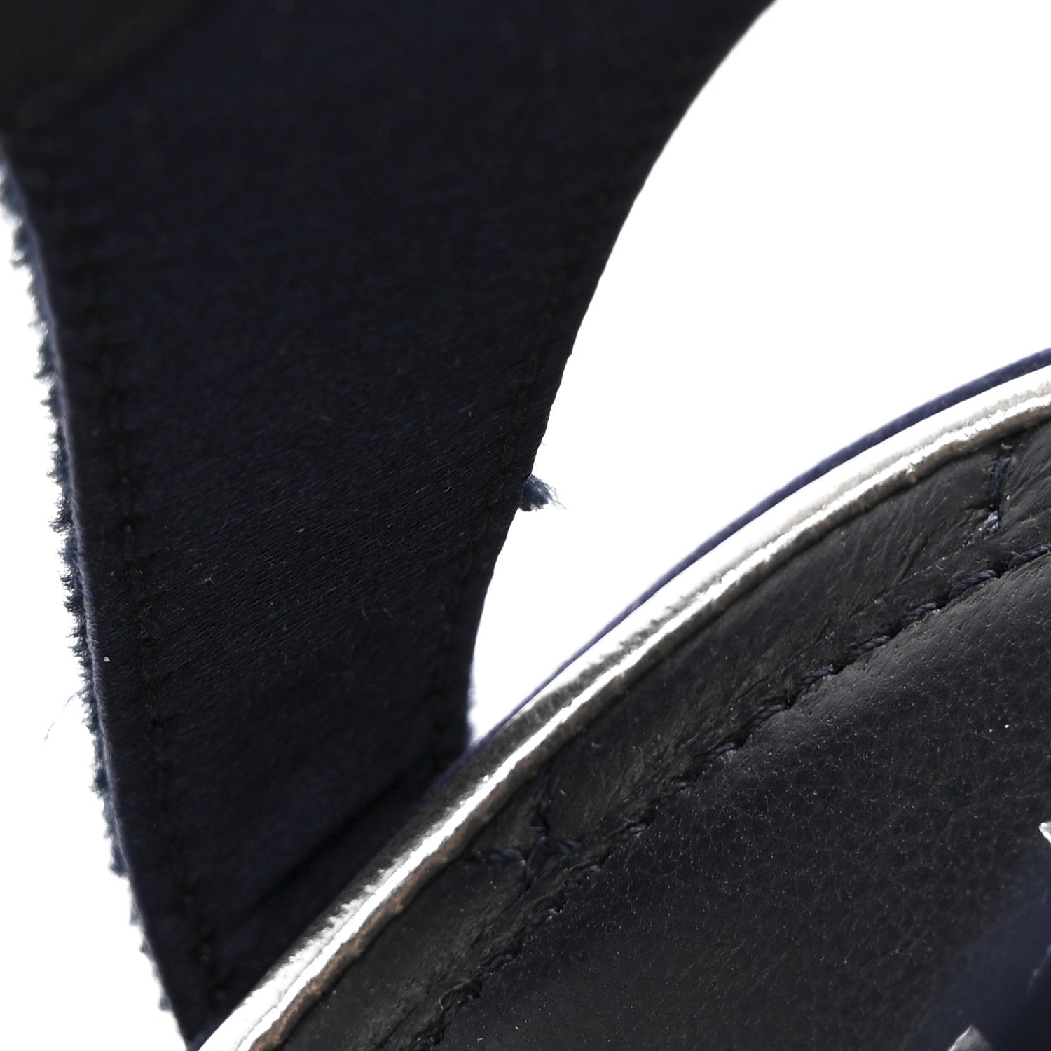 Chanel Velvet Crystal Star Ankle Strap Sandals 37.5 Dark Navy 10 of 12