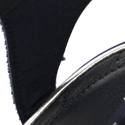 Chanel Velvet Crystal Star Ankle Strap Sandals 37.5 Dark Navy 10 of 12