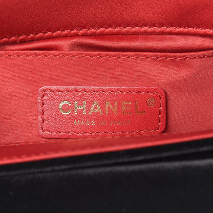 Chanel Velvet Quilted Small Camellia Flap Black Red Blue 7 of 11