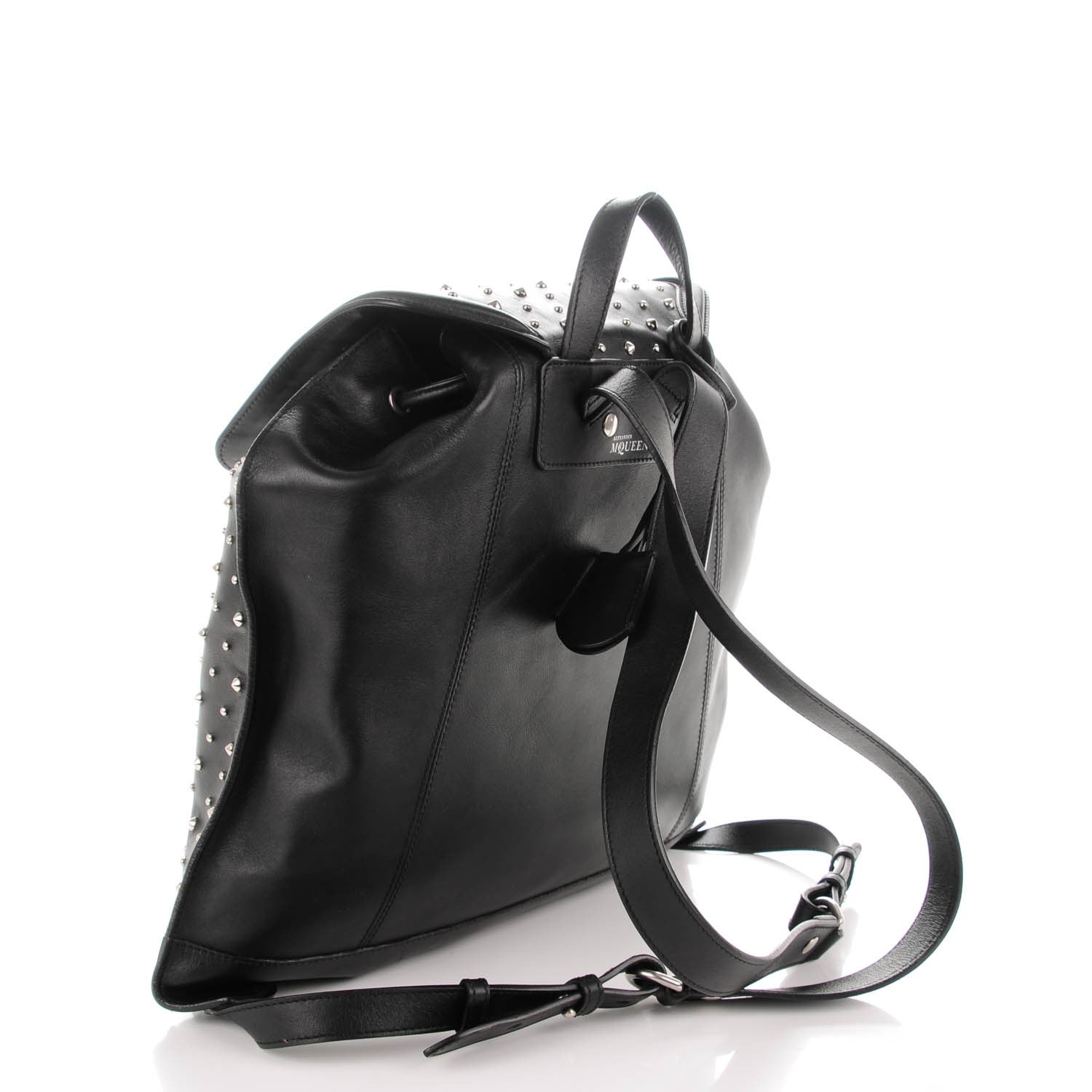 Alexander McQueen Calfskin Studded Padlock Zip Backpack Black 3 of 7