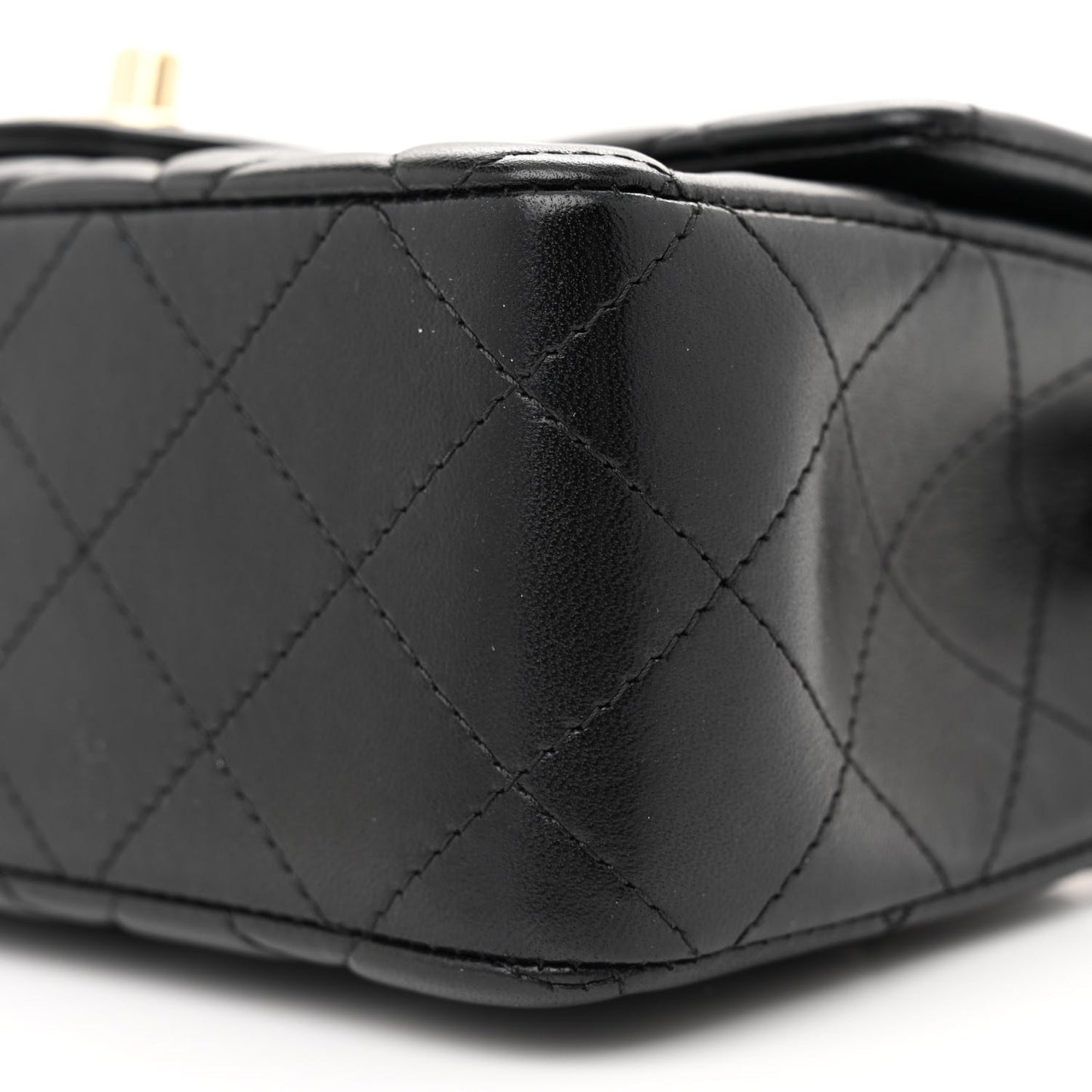 Lambskin Quilted Mini Rectangular Flap Black