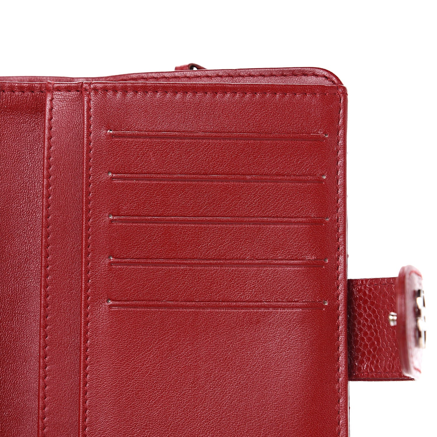 Chanel Caviar Quilted Zipped Pocket Wallet Dark Red 11 of 13