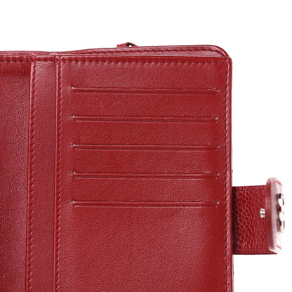 Chanel Caviar Quilted Zipped Pocket Wallet Dark Red 11 of 13