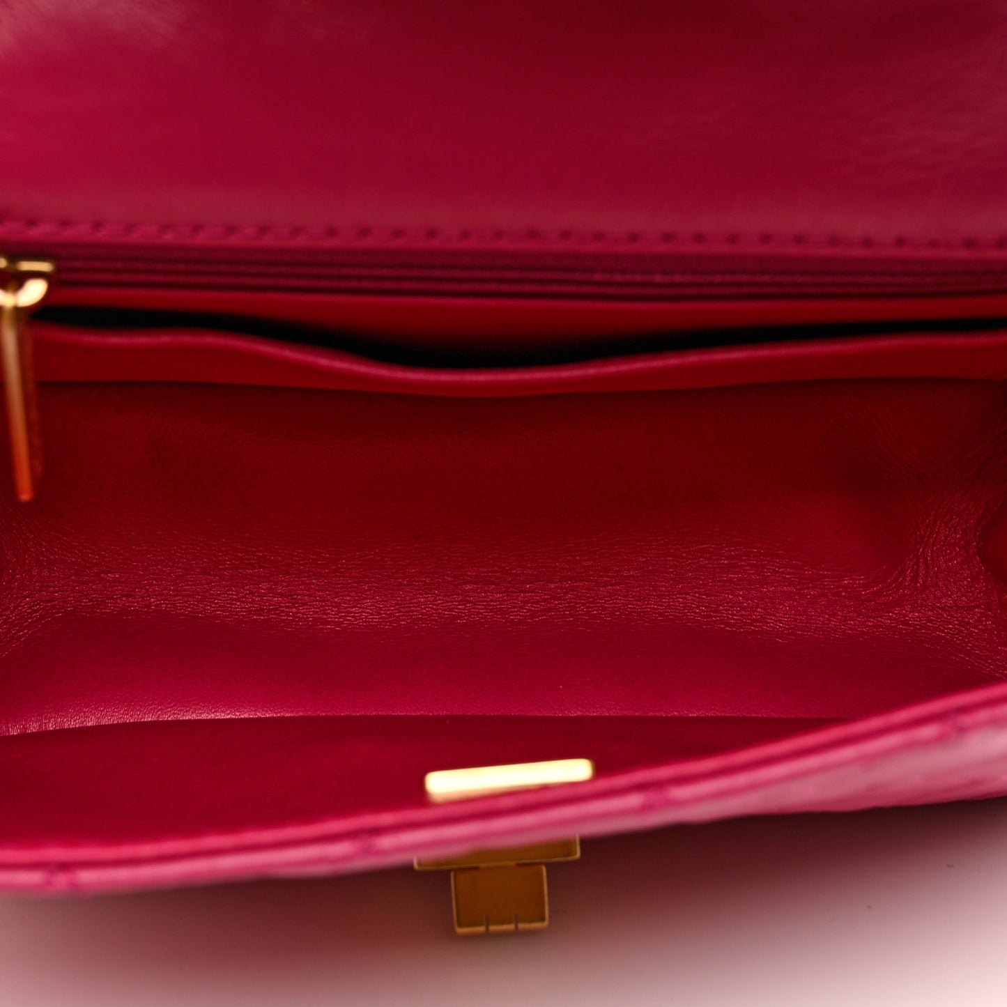 Aged Calfskin Quilted 2.55 Reissue Mini Flap Fuchsia