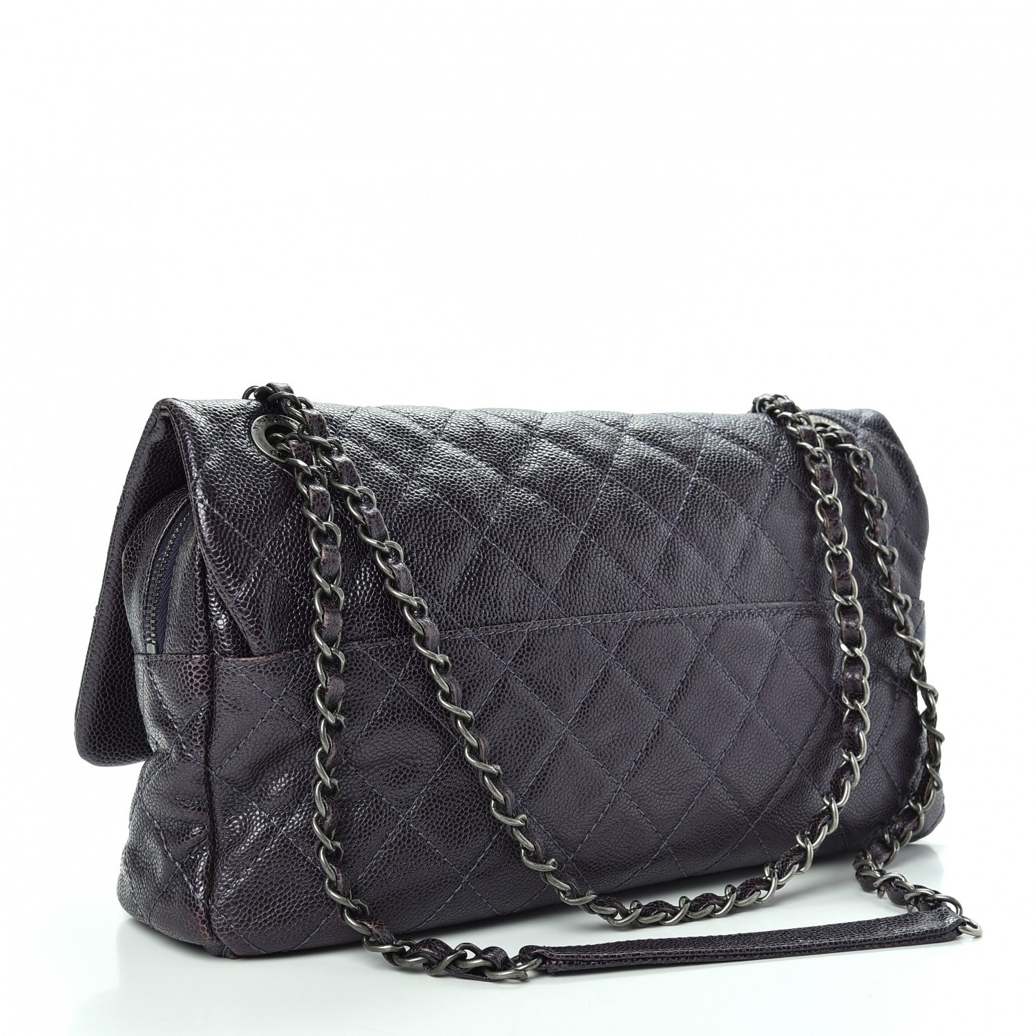 Chanel Iridescent Caviar Quilted Large Chic Flap Dark Purple 3 of 11