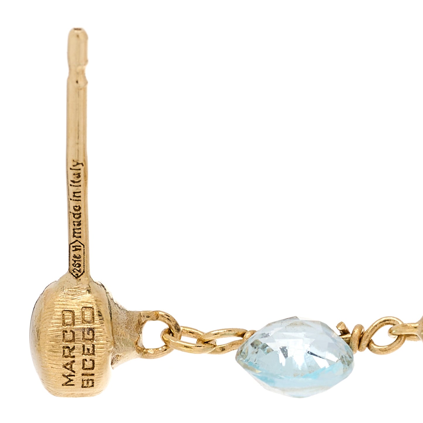 18K Yellow Gold Pink Cultured Pearl Blue Topaz Pink Tourmaline Paradise Drop Earrings