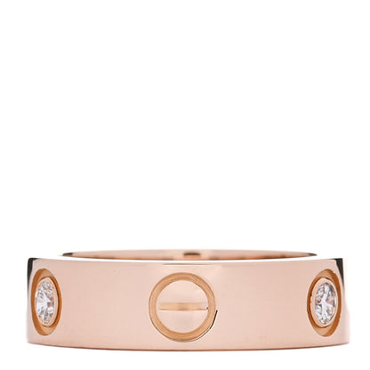 Cartier 18K Pink Gold 3 Diamond 5.5mm LOVE Ring 52 6 3 of 4