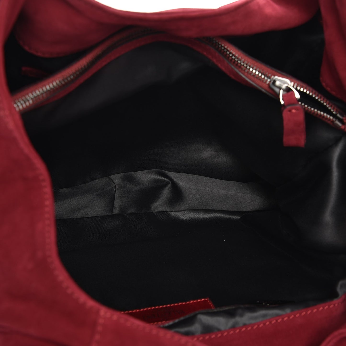 Suede Medium Nuage Bow Hobo Burgundy