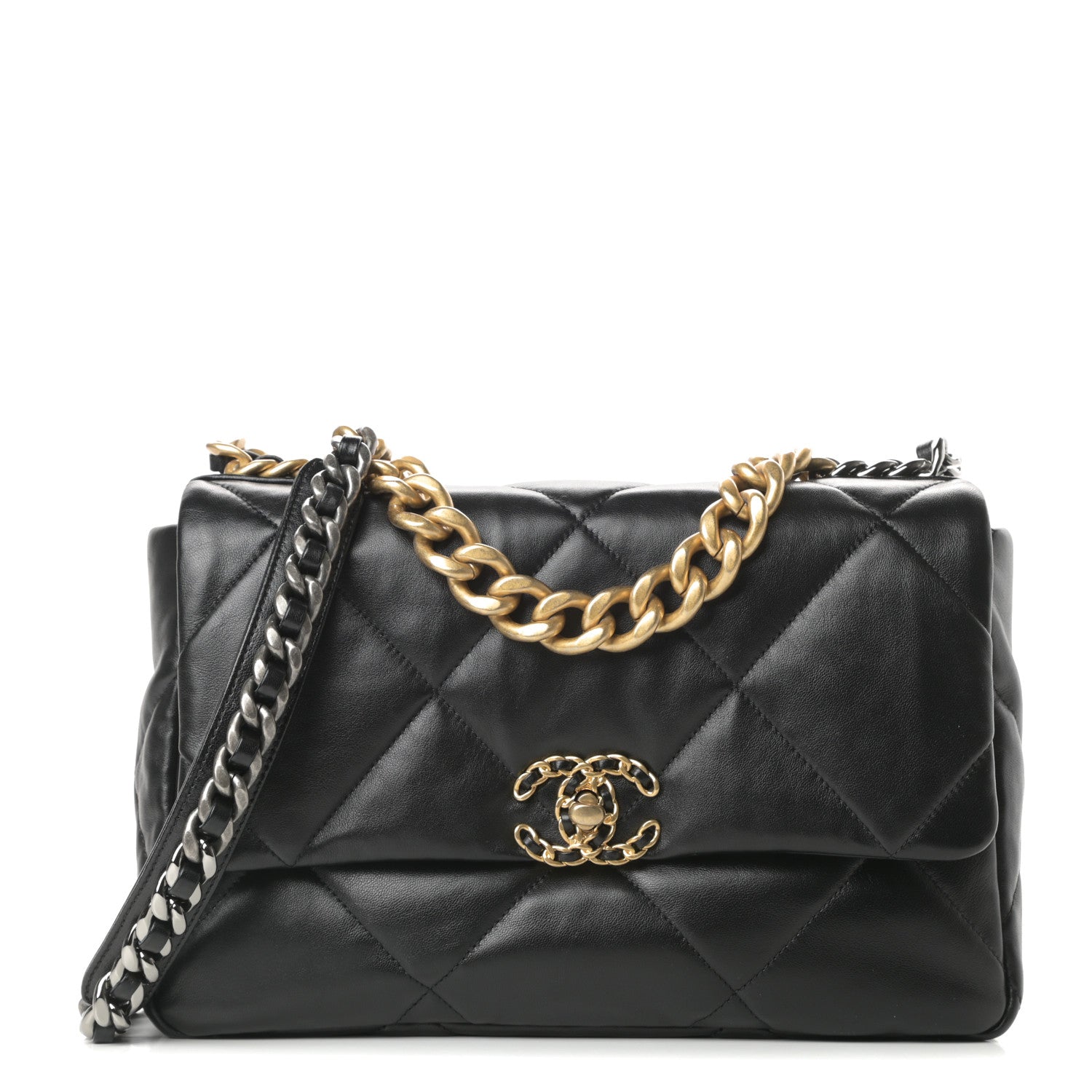 Chanel Lambskin Quilted Large Chanel 19 Flap Black 1 of 11