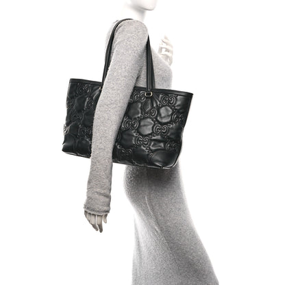 Gucci Calfskin GG Matelasse Medium Ophidia Shopping Tote Black 2 of 12