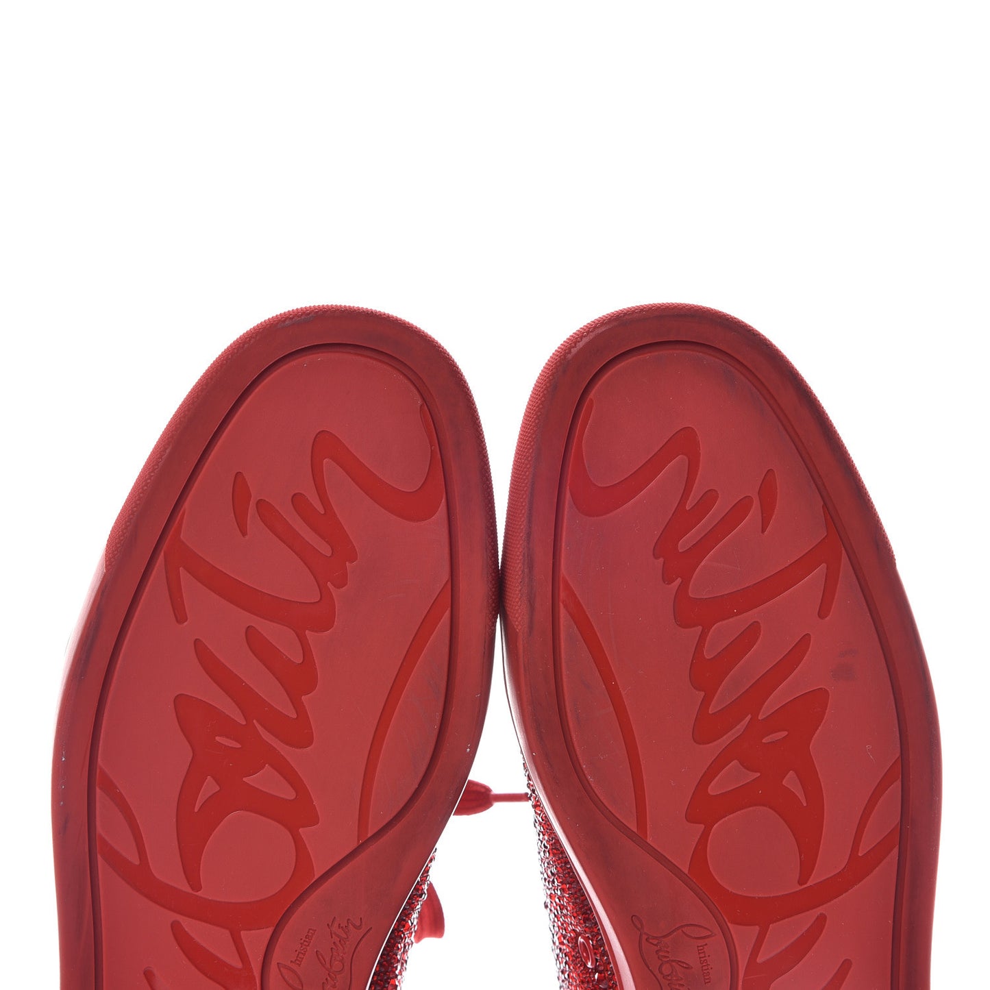 Veau Velours Strass Mens Louis Flat Sneakers 41 Red