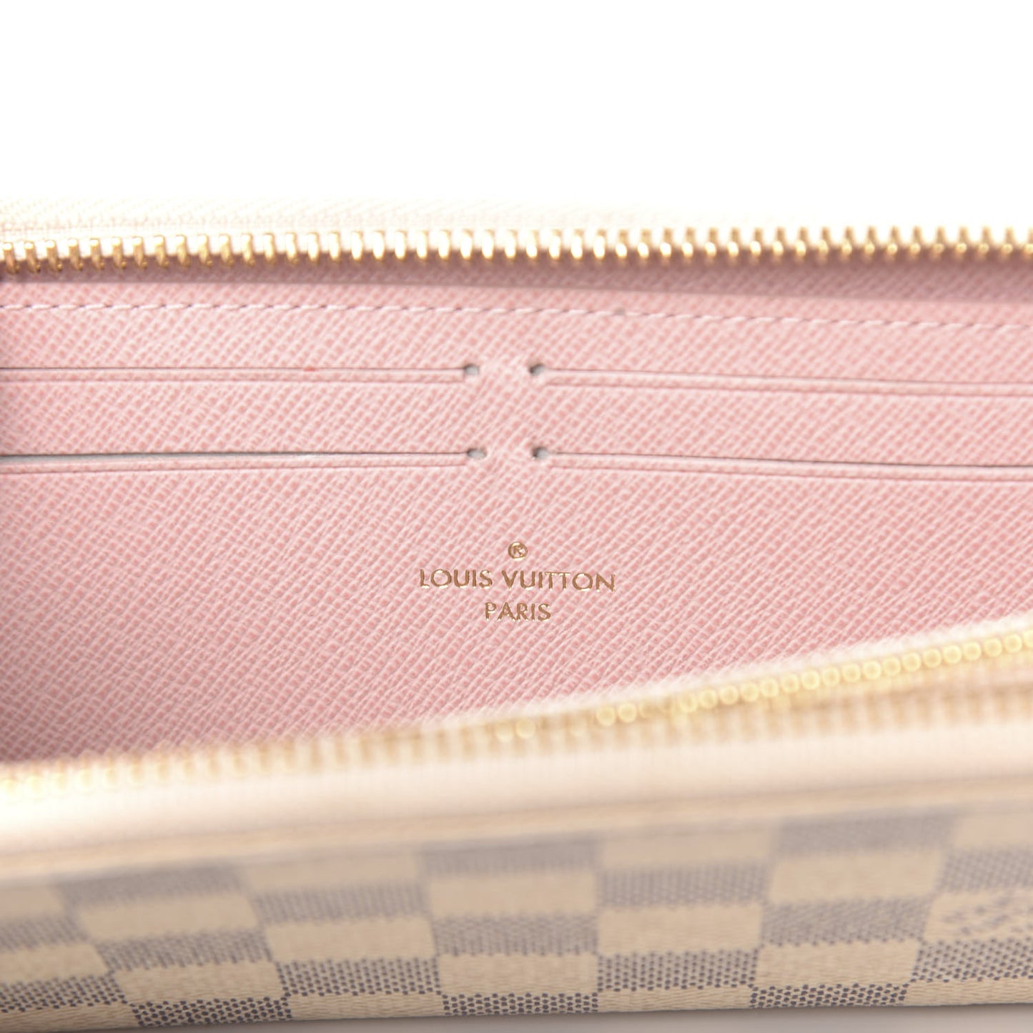 Damier Azur Clemence Wallet Rose Ballerine