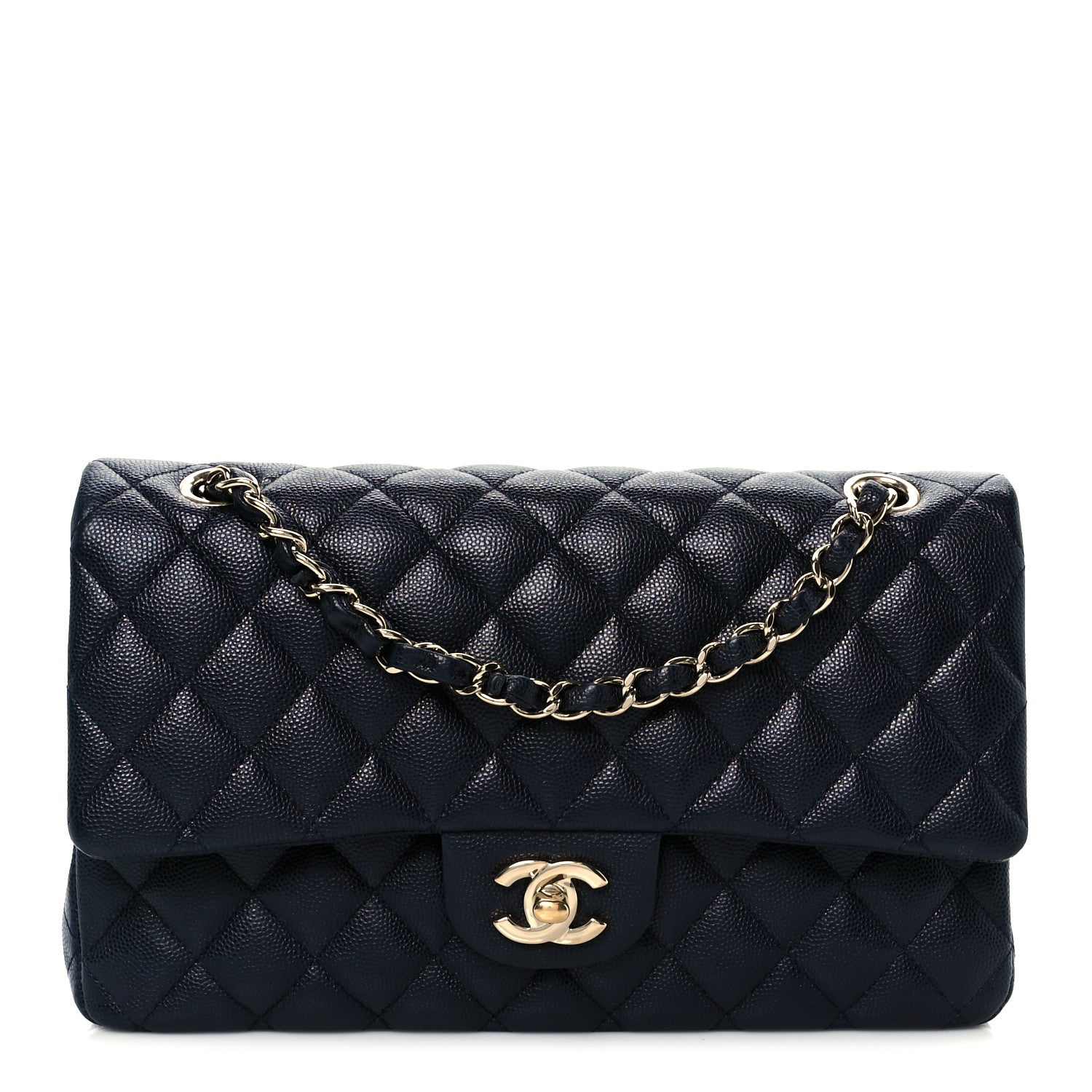 Chanel Caviar Quilted Medium Double Flap Navy 2 of 21