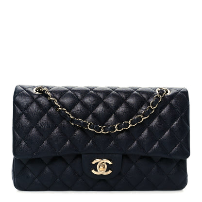 Chanel Caviar Quilted Medium Double Flap Navy 2 of 21