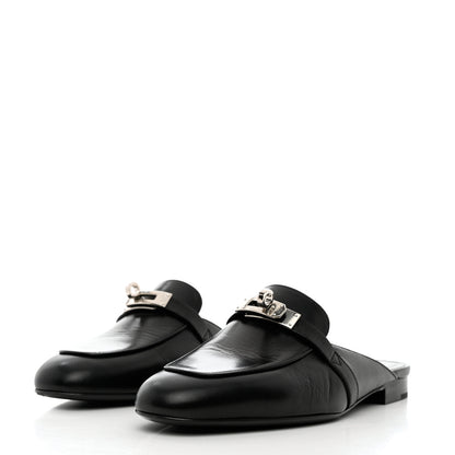 Hermes Goatskin Oz Mules 36.5 Black 3 of 13