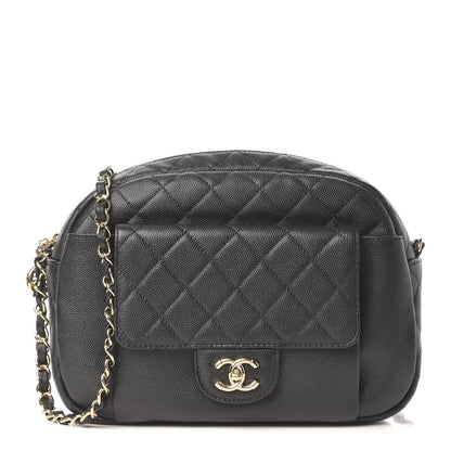 Chanel Caviar Quilted CC Day Camera Case Black 1 of 9