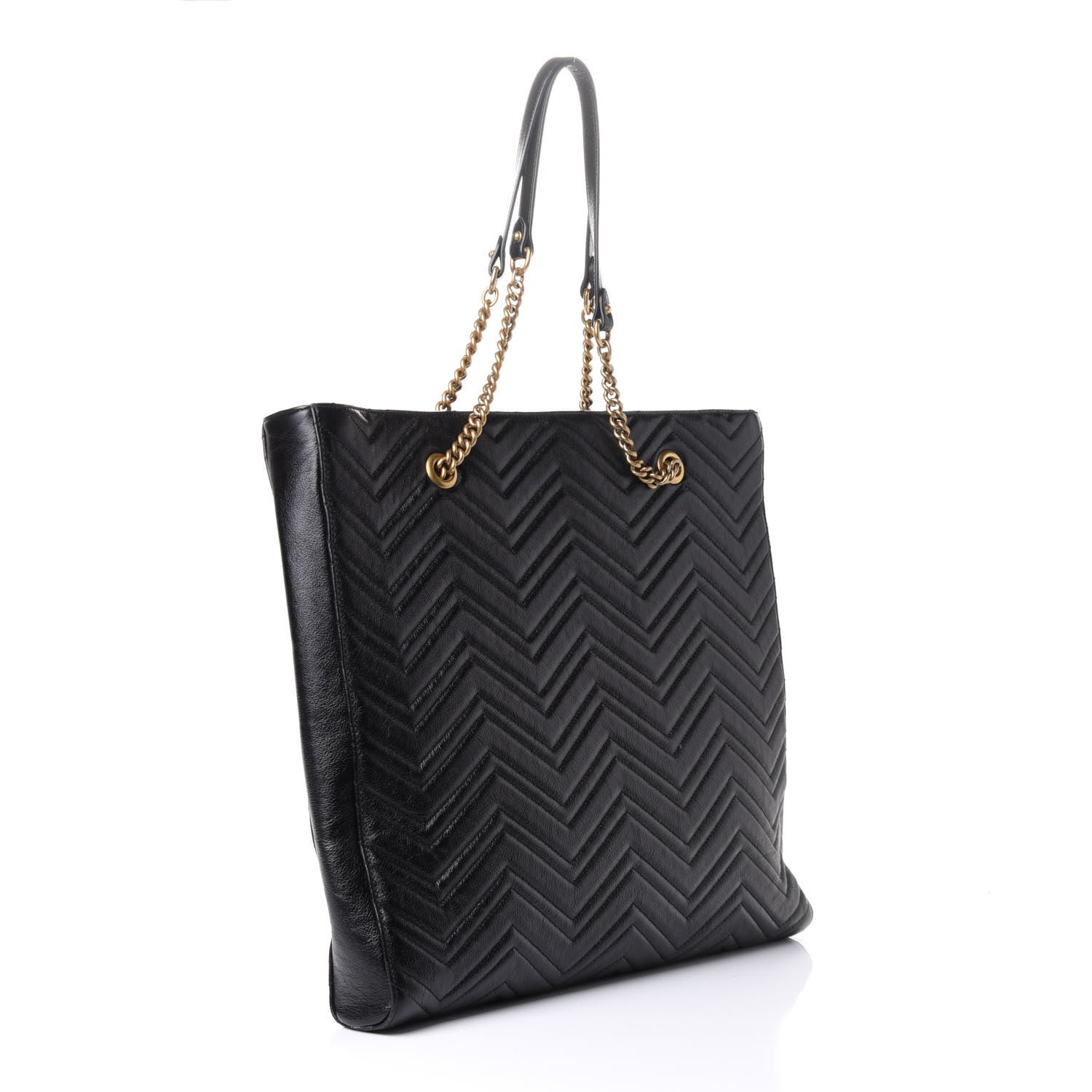 Gucci Azalea Calfskin Matelasse Large GG Marmont Slim Tote Black 2 of 4