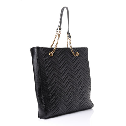 Gucci Azalea Calfskin Matelasse Large GG Marmont Slim Tote Black 2 of 4
