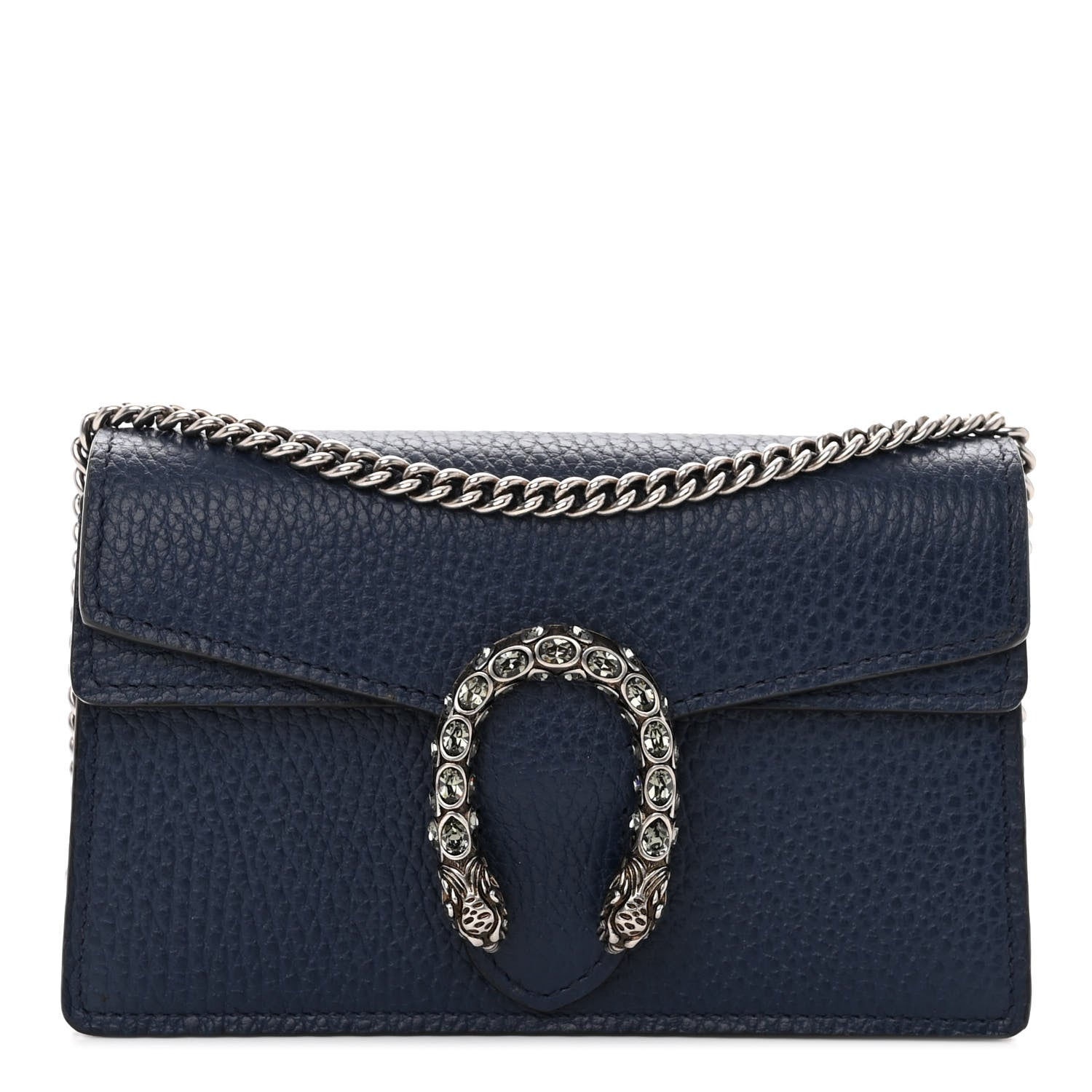 Gucci Dollar Calfskin Crystal Super Mini Dionysus Shoulder Bag Blue Agata Black Diamond 1 of 9