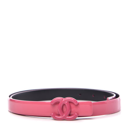 Chanel Patent CC Logo Skinny Belt 85 34 Pink 1 of 8