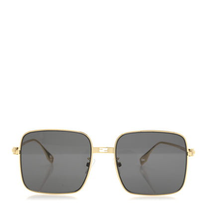 Fendi Metal FF Square Sunglasses FE40123U Gold 2 of 7
