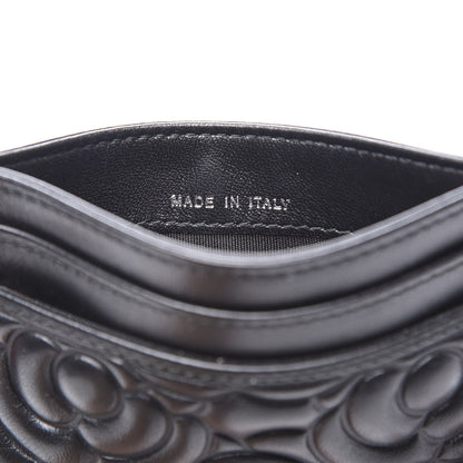 Chanel Lambskin Camellia Embossed Card Holder So Black 8 of 10