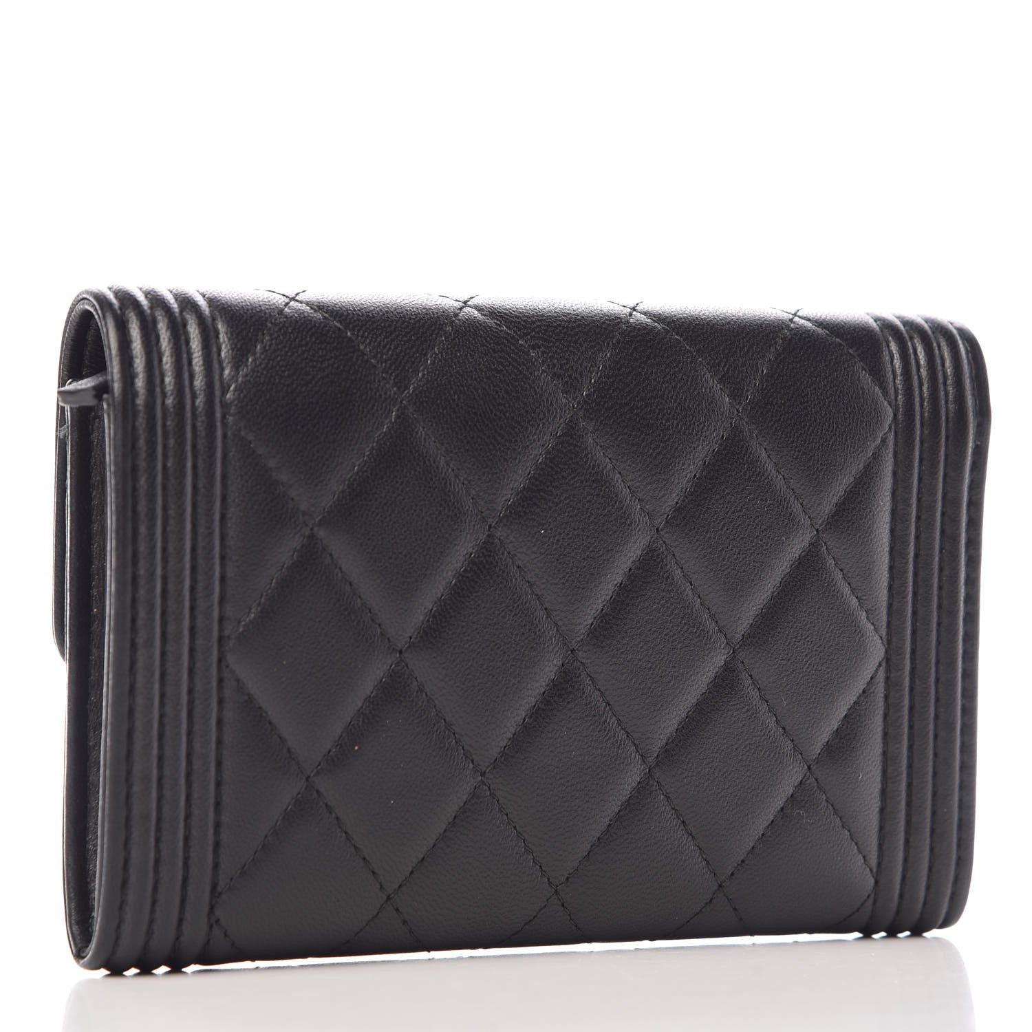 Chanel Calfskin Quilted Small Boy Flap Wallet Black 3 of 9