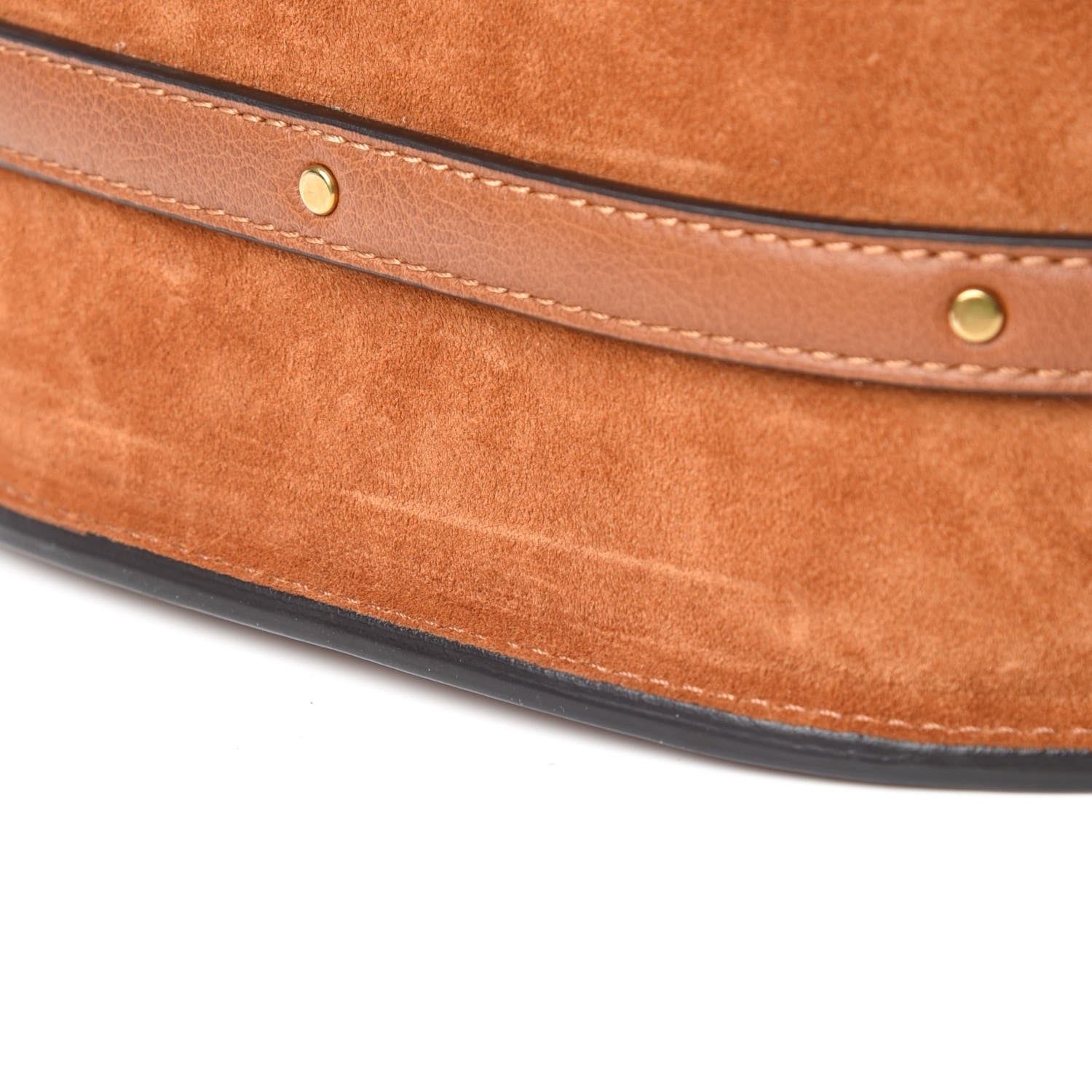 Chloe Calfskin Suede Medium Nile Bracelet Bag Caramel 10 of 11