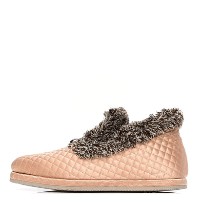 Gucci Satin Quilted Womens Fria Horsebit Loafers 37 Apricot Beige 1 of 4