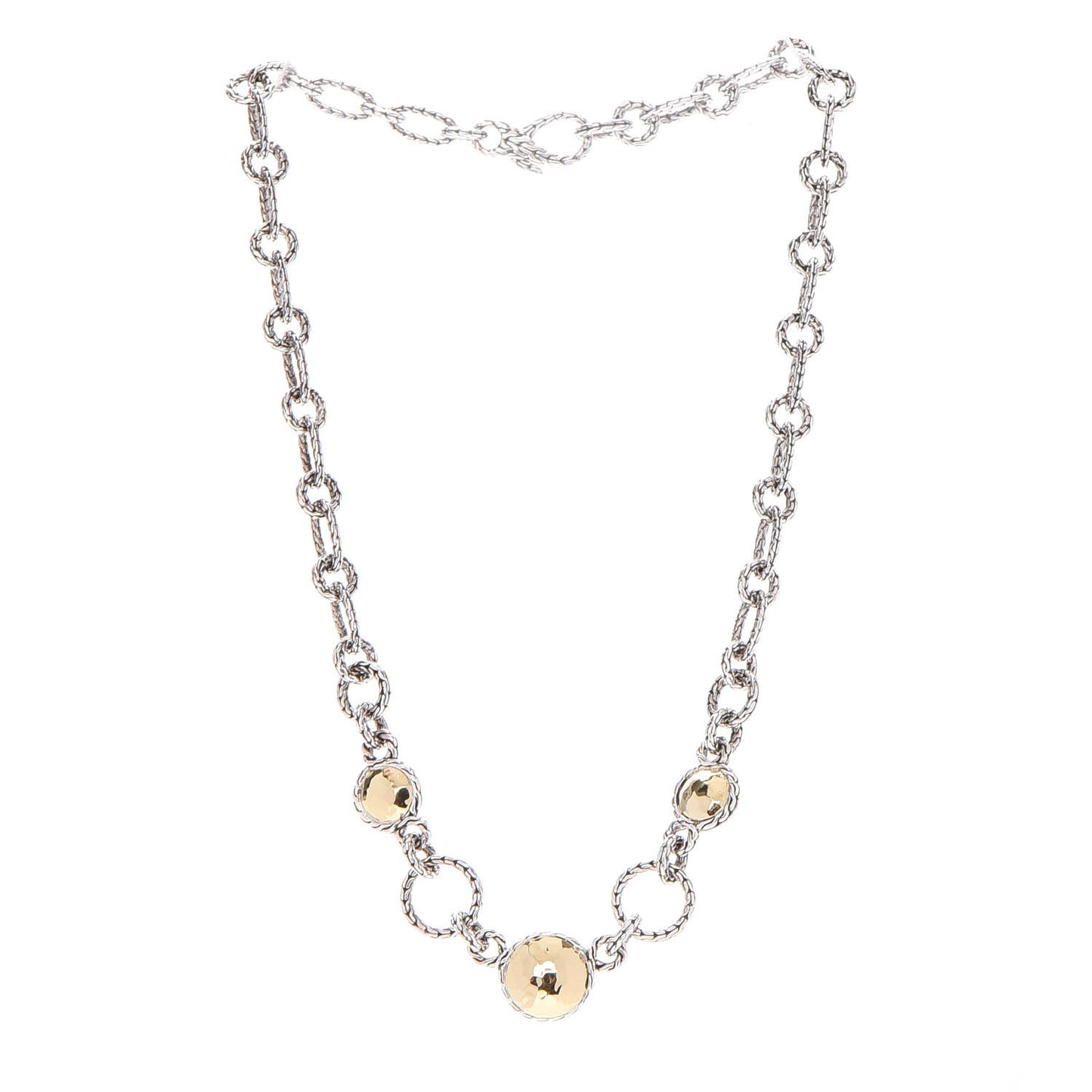 Sterling Silver 22K Gold Palu Round Link Necklace
