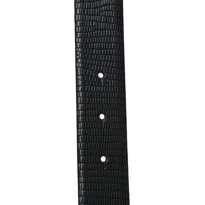 Chanel Lizard Embossed Calfskin Gripoix Poured Glass Along The Nile CC Belt 95 38 Black 4 of 5