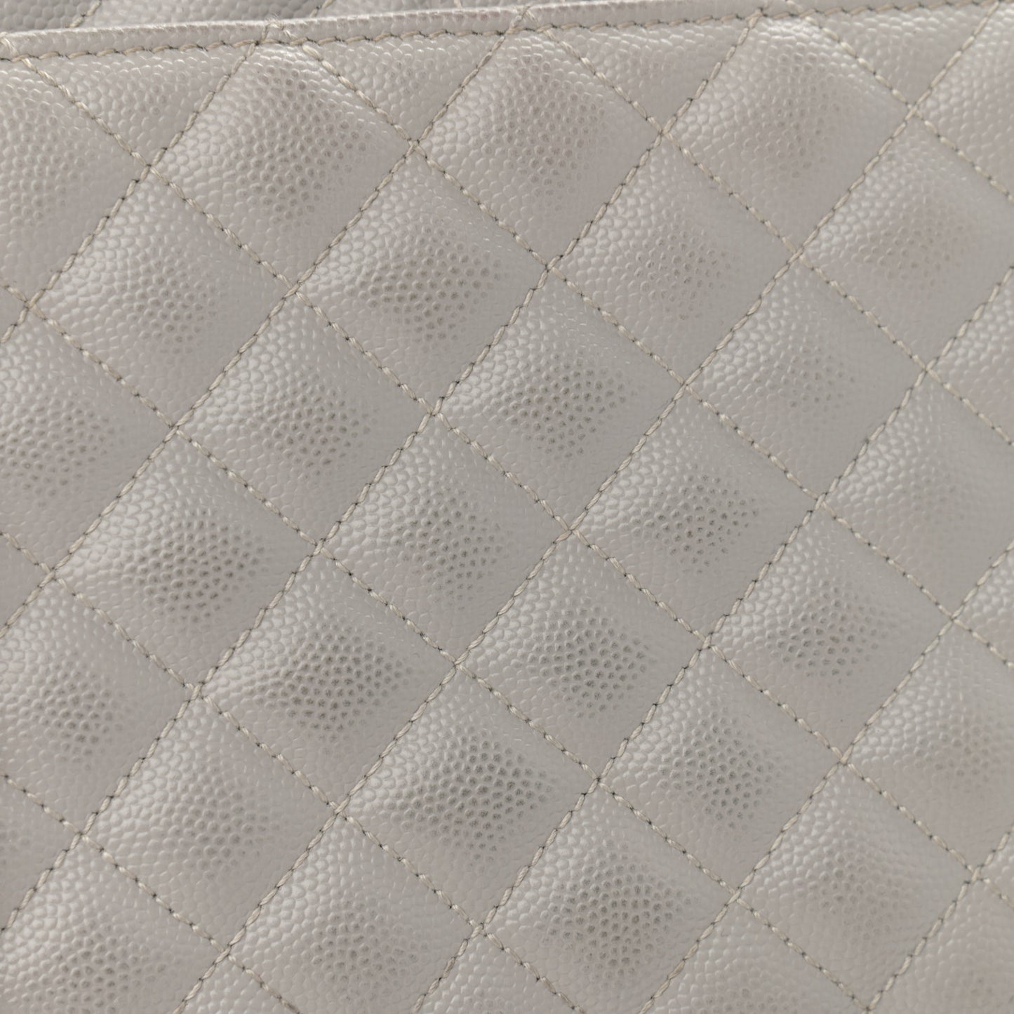 Grain De Poudre Textured Mixed Matelasse Medium Triquilt Monogram Satchel Granite