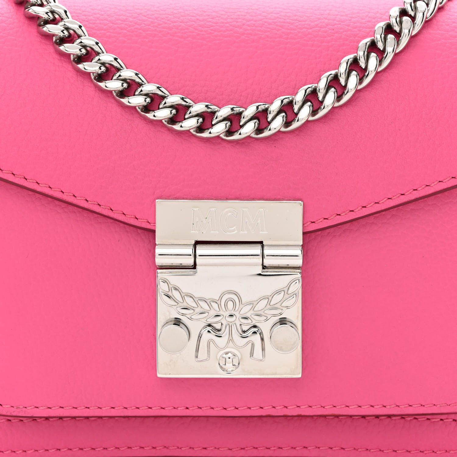 MCM Grained Calfskin Park Avenue Calfskin Mini Patricia Crossbody Bag Sugar Pink 9 of 12