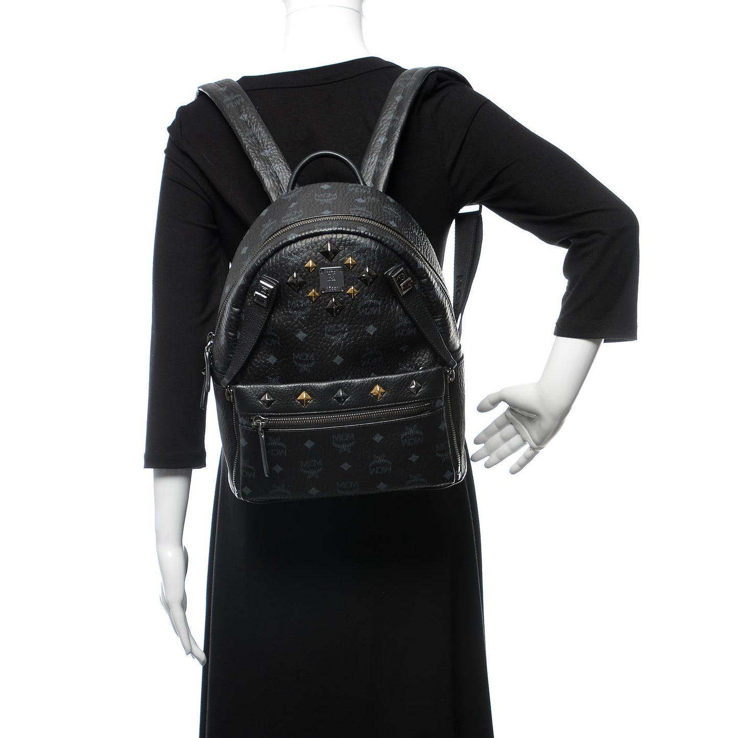 Visetos Studded Small Dual Stark Backpack Black