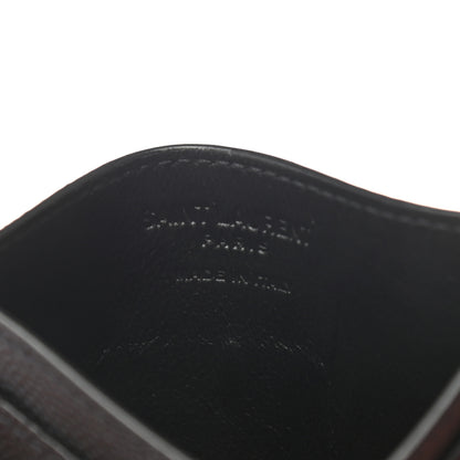 Saint Laurent Grain De Poudre Matelasse Chevron Monogram Credit Card Case Black 7 of 8